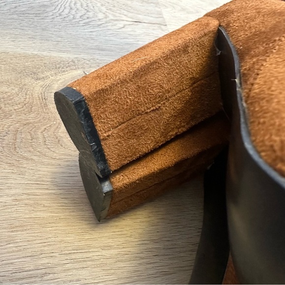 Cognac Brown Slouchy Heeled Boots size 40 - Picture 8 of 9